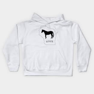 Wisconsin Horse Lover Gift Kids Hoodie